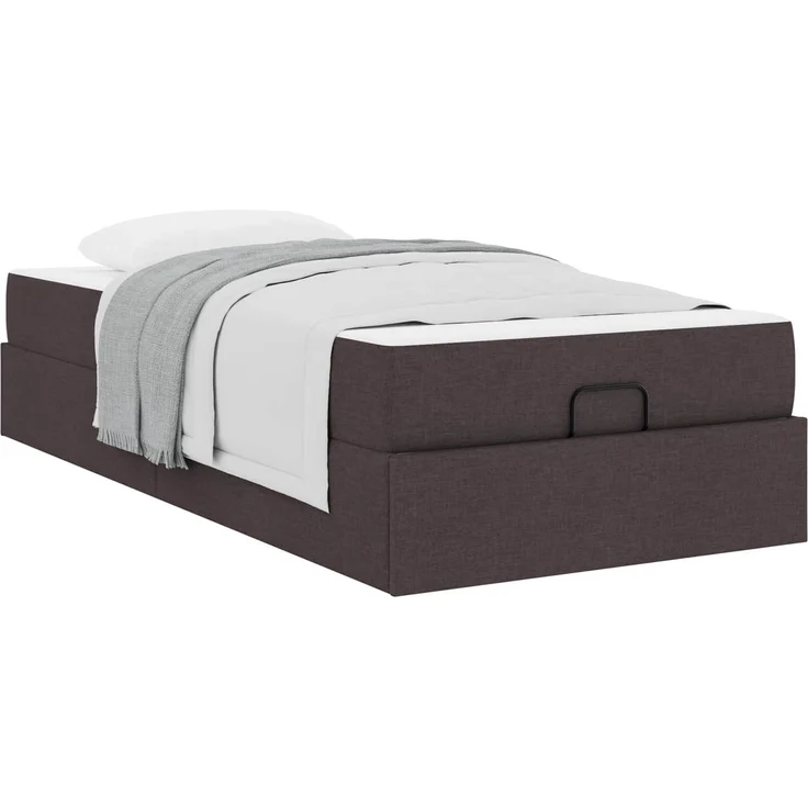 vidaXL Bettgestell mit Matratze mit Matratze 2 pcs Hellbraun Stoff 3399455 – Bild 2