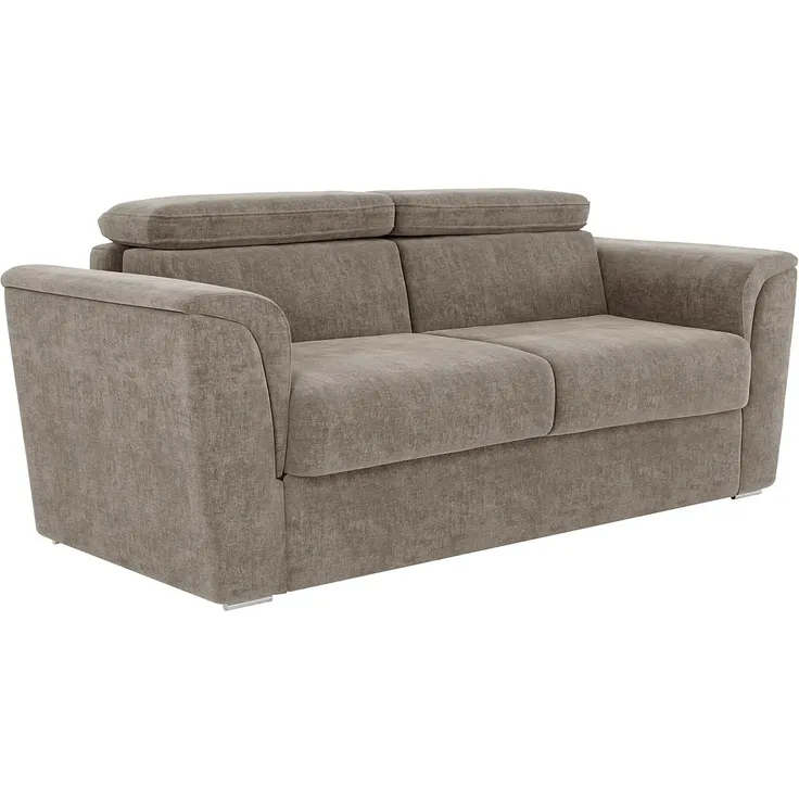 Vente-unique - RIZORA Sofa Stoff Schokoladenbraun - B 223 cm96 cm x H 95 cm x L 210 cm – Bild 4