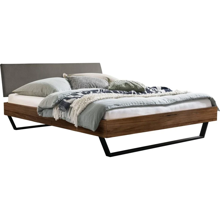 Hasena Bett Sariano Nussbaum mit Anthrazit-Kufen 180x200 cm, Komforthöhe 25 cm – Trento – Bild 1