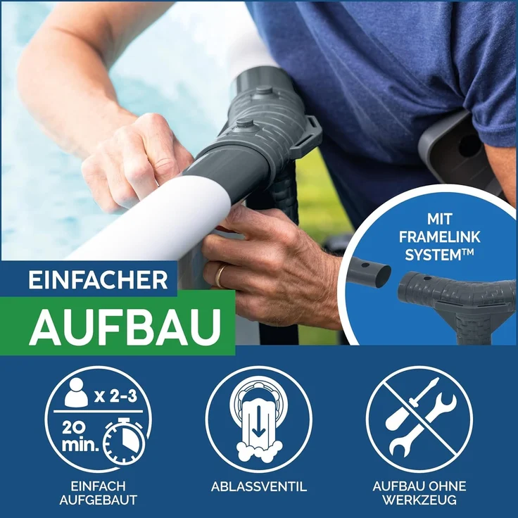 Steel Pro MAX™ Solo Pool ohne Zubehör Ø 427x122 cm, lichtgrau, rund – Bild 6