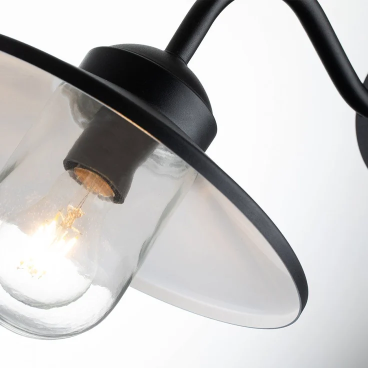 Elstead Lighting Klampenborg Wandleuchte 1-Light PIR-Bewegungsmelder Schwarz IP44 E27 – Bild 2