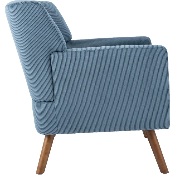 CLP Sessel Kioni mit Cordbezug und Gestell aus Kautschukholz bis 150 kg belastbar,blau – Bild 5