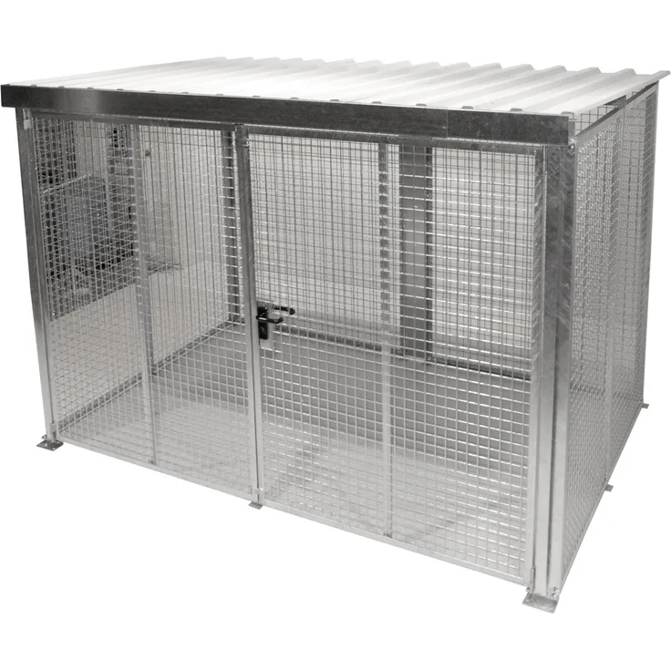 Bauer Gasflaschen-Container GFC-M5/D-DF, mit Dach und Doppelflügeltor für 104x Gasflaschen Ø 230 mm