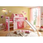 Rutschbett Kiefer massiv weiß EN 747-1 + 747-2 Hochbett Kinderbett Spielbett Jugendbett Massivbett Kinderzimmer Jugendzimmer