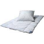 Ganzjahresbettdecke + Kopfkissen, Betten-Set Ganzjahresdecke für Sommer und Winter und Kissen, Beco, Füllung: 100% Microfaser, Kochfest, Ganzjährig einsetzbar, für Menschen mit normalem Wärmebedarf, 135x200 cm