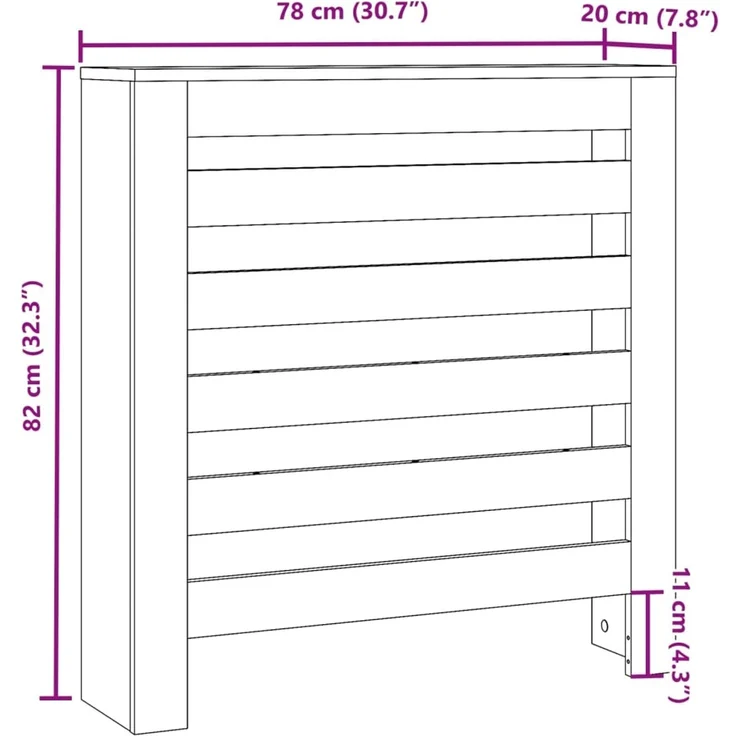vidaXL Heizkörperverkleidung Räuchereiche 78x20x82 cm Holzwerkstoff 852685 – Bild 9