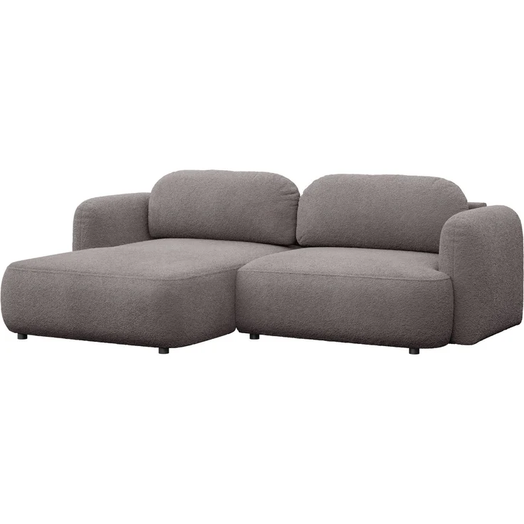 Selsey Tvoya Ecksofa mit Schlaffunktion, Ottomane links, Bouclé Graubraun – Bild 1