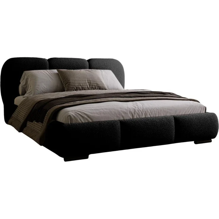 Compleo Polsterbett Wolkenbett, abgerundete Formen, Bouclé-Stoff, verschiedene Farben, TOPSELLER Stauraumbett MADE IN EU – Bild 1