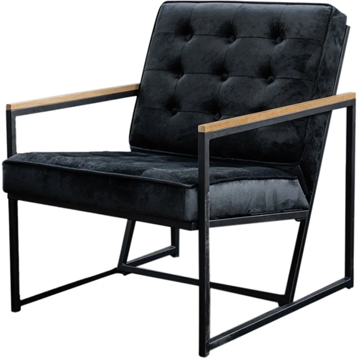 KAWOLA Sessel ARLY Polstersessel Bezug Velvet schwarz 80 x 80 x 63 cm – Bild 3