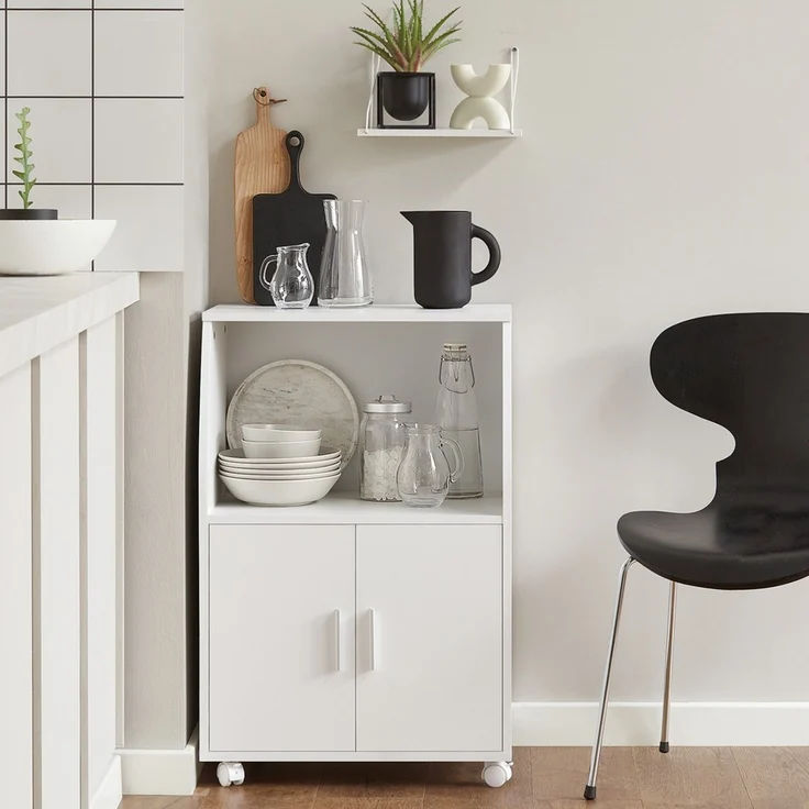 SoBuy FRG241-W Küchenwagen, Spanplatte, Melamin, Weiß, 55 x 84 x 38 cm – Bild 2