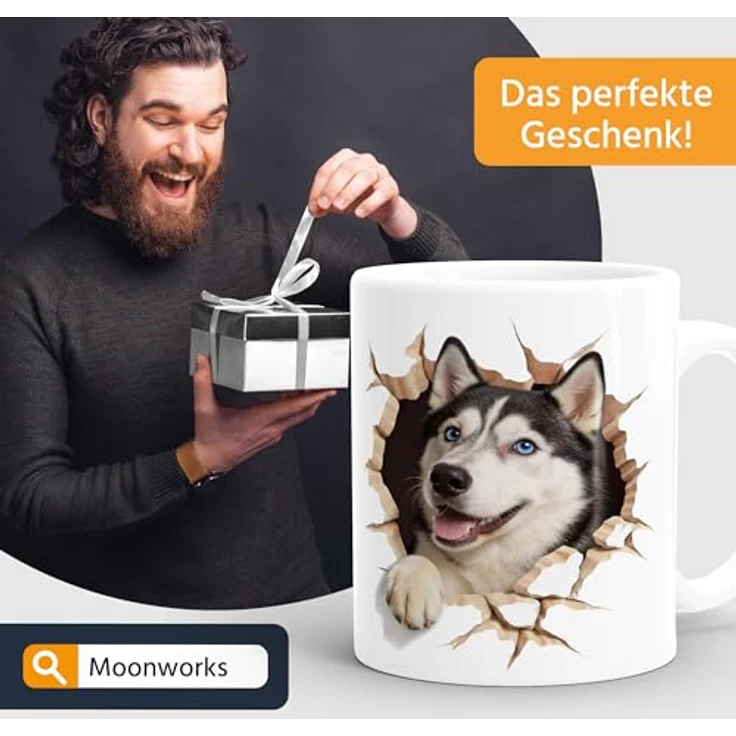 MoonWorks Tasse Tasse für Husky-Halter Geschenk Hundebesitzer Tierfreunde, Keramik – Bild 4