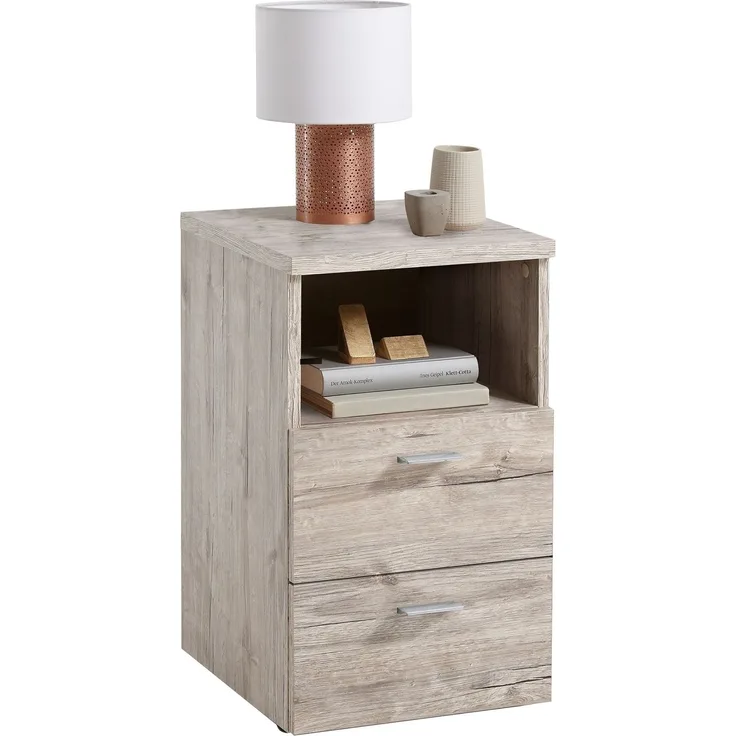 Nachttisch >COLIMA 1< in Sandeiche Dekor - 35x61,5x39,9cm (BxHxT)