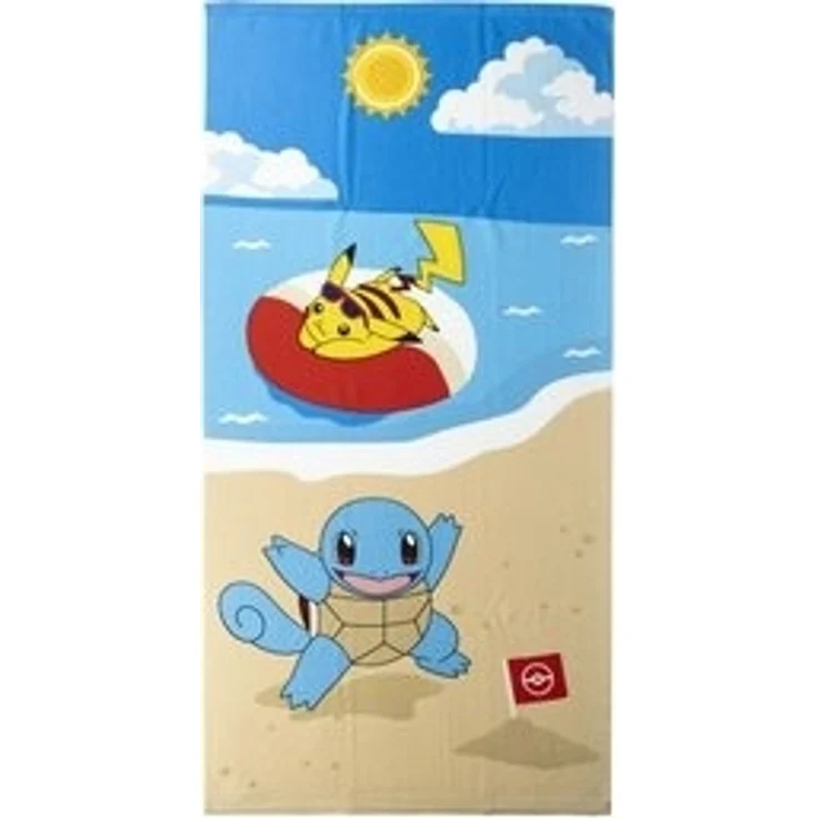 Strandtuch Kinder Jungen Pokemon Pikachu und Shiggy Badetuch 70x140 cm Urlaub Must Haves – Bild 6