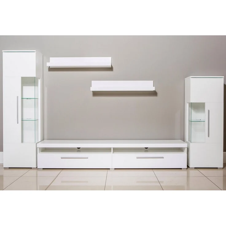 INOSIGN Wohnwand India,Breite 290cm moderne Mediawand ohne Beleuchtung, (Set, 5-St, fdete), Anbuwand (Set,5-St, 2xVitrine, 1TV-Schrank, 2xWandregal) viel Stauraum – Bild 4
