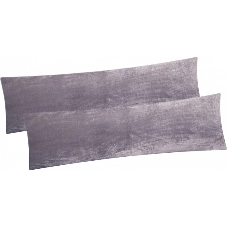 Heubergshop Seitenschläferkissenbezug, (2 Stück), 40x145cm, Fleece Winter flauschig weich warm Set Bezug (2x-Anthrazit) – Bild 4