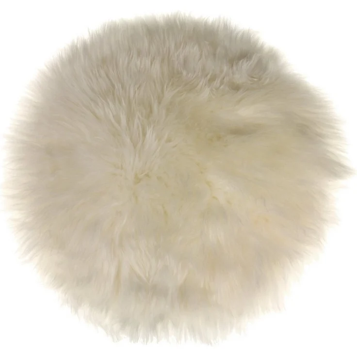 Macosa Home Fellteppich Dekofell rund 34 cm echtes Lammfell Stuhlkissen Sitzplaid Sitzfell, Sitzkissen Dekofell modern Echtfell – Bild 2