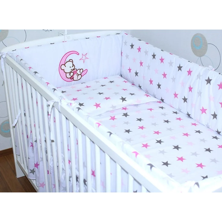 Primawela Bettnestchen Nestchen Applikation 420 cm Bettumrandung Baby Bett Kinder Kopfschutz – Bild 2