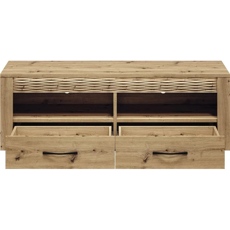 TV Lowboard 150 cm breit mit LED Beleuchtung ARTA-131 in Artisan Eiche Nb, B/H/T: ca. 150/52/40 cm – Bild 4