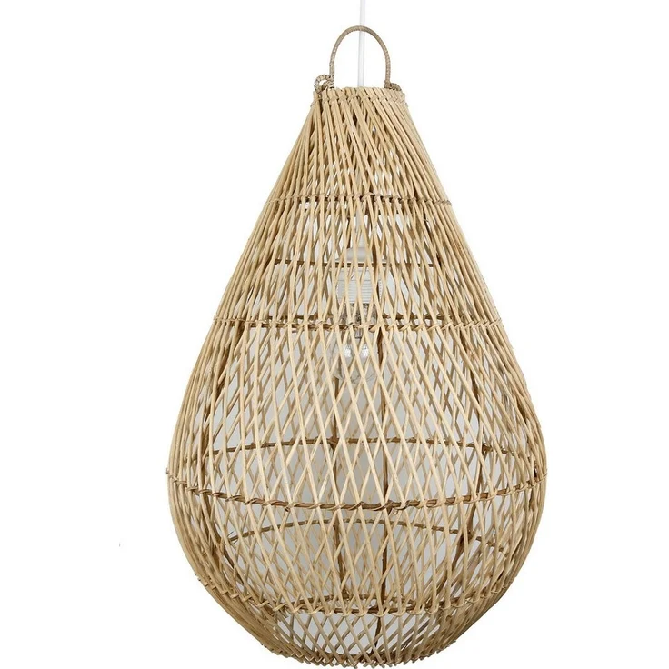 Casa Moro Deckenleuchten Hängelampe Rattan Natur – Deckenlampe Ø 35 x H 55 cm – Boho Style, ohne Leuchtmittel, E27, Pendelleuchte, Esszimmer, Wohnzimmer, Schlafzimmer, Kinderzimmer – Bild 2