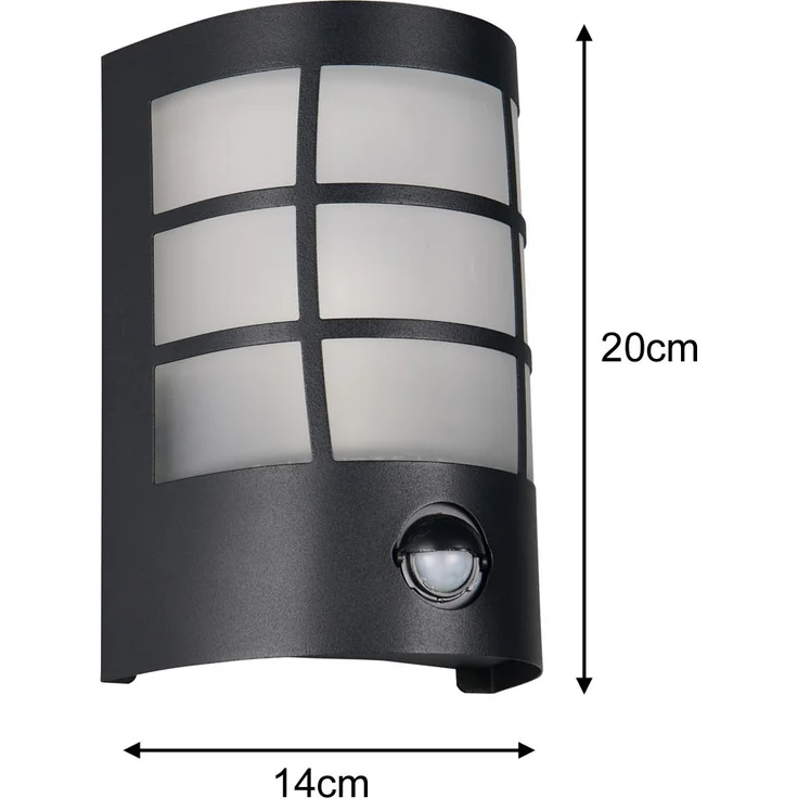 Außenwandleuchte SINTRA Edelstahl Schwarz mit Bewegungsmelder, Höhe 20cm – Bild 4