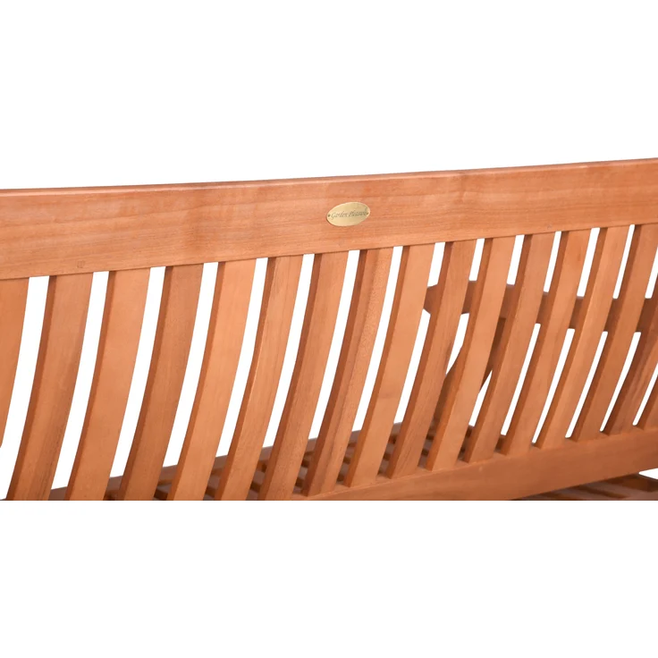 Gartenbank MALMO 3-Sitzer - 158cm Breit, Eukalyptus, Natur | Terrassenbank Wetterfest Sitzbank Outdoor Bank – Bild 4
