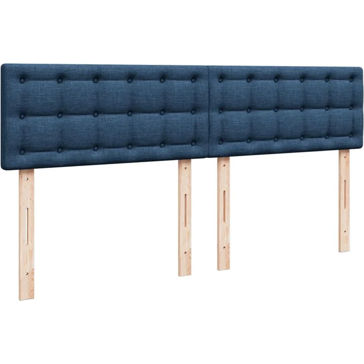 vidaXL Boxspringbett mit Matratze Blau 200x200 cm Stoff 3289107 – Bild 12