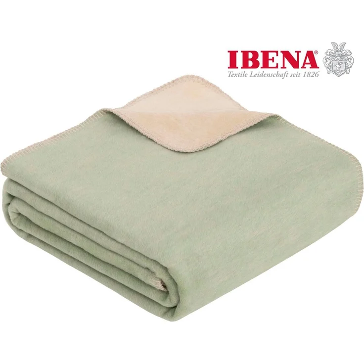 Ibena 'Dublin' Wohndecke, Jacquard salbei / natur, 150 x 200 cm – Bild 1