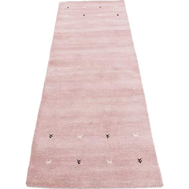 carpetfine 'Gabbeh Uni' Wollteppich, reine Wolle, Rosa, 60x180 cm – Bild 5