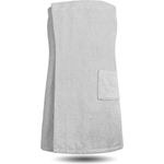 Normani Saunakilt für Damen extra groß, 100 % Baumwolle, mit Klettverschluss und aufgesetzter Tasche