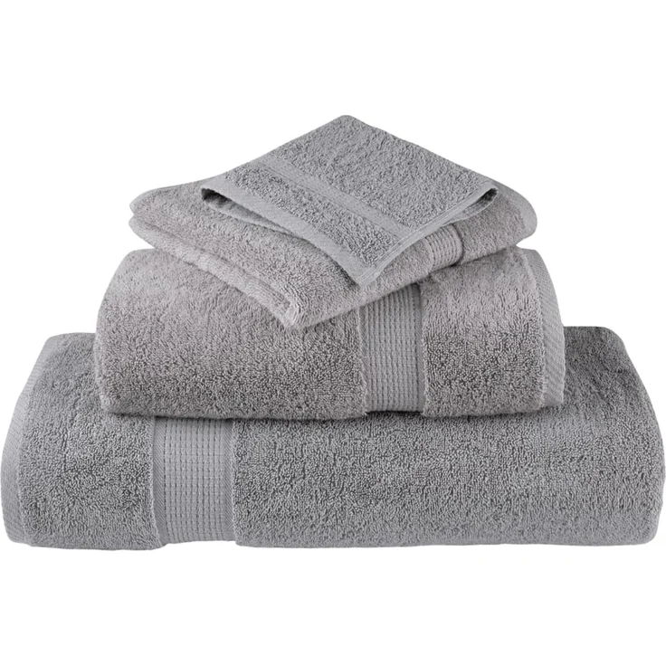 vidaXL Premium Duschtücher SOLUND 2 Stk. Grau 70x140 cm 600 g/m² 137308 – Bild 4