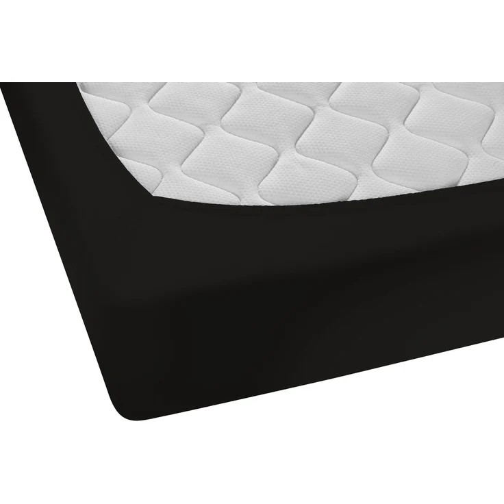 biberna Feinjersey-Spannbetttuch 0077144, schwarz, 1x 90x190 cm - 100x200 cm – Bild 2
