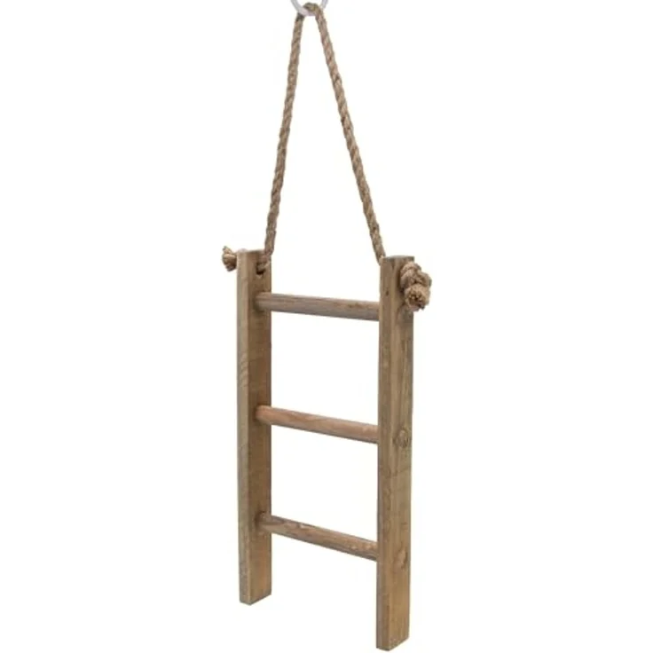 Spetebo Dekoleiter Holz Dekoleiter Landhaus Design - 40 x 20 cm (Anzahl, 1 St, Stück), mit 3 Sprossen zum Dekorieren – Bild 4