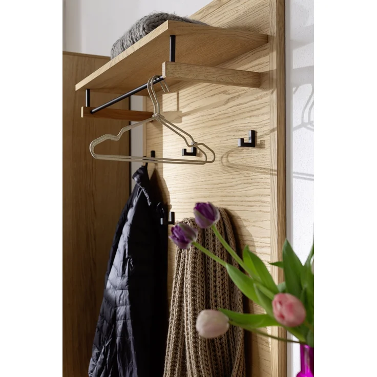 Garderoben-Set >ARAYA< (3-teilig) in Eiche teilmassiv - 148x195x40,5 (BxHxT) – Bild 9
