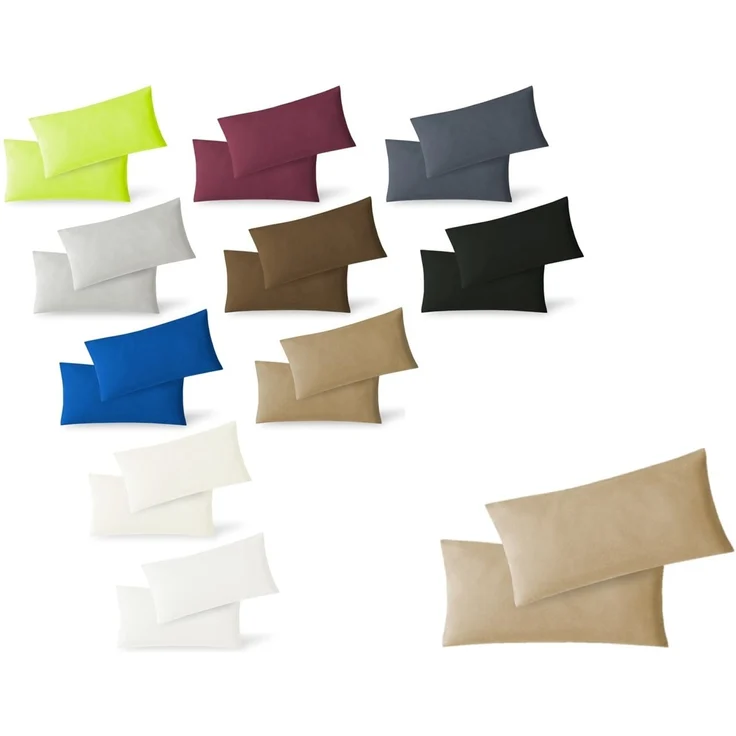 Jersey Kissenbezug, 2er Set, Baumwolle, Sand, 40x60 cm – Bild 1