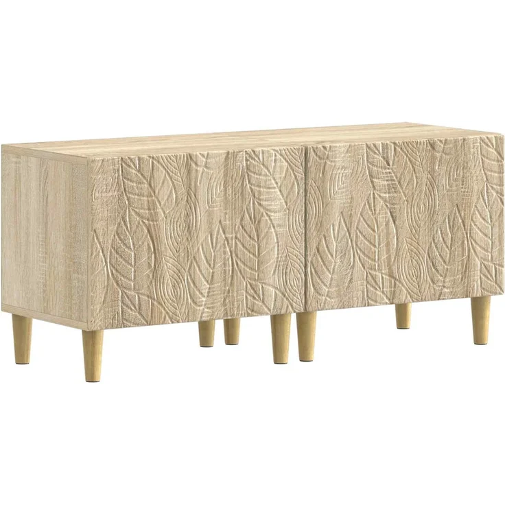 vidaXL 3-teiliges LED TV Regal DELFT Sonoma-Eiche Holzwerkstoff 3416758 – Bild 4