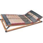 7 Zonen Lattenrost Rhodos® KF | Kopf- und Fußteil verstellbar | 44 Leisten | Kautschukkappen | Querholme BUCHE massiv | Mittelgurt | fertig montiert | TÜV/GS Geprüft ID 1111212908 | 70x200 cm