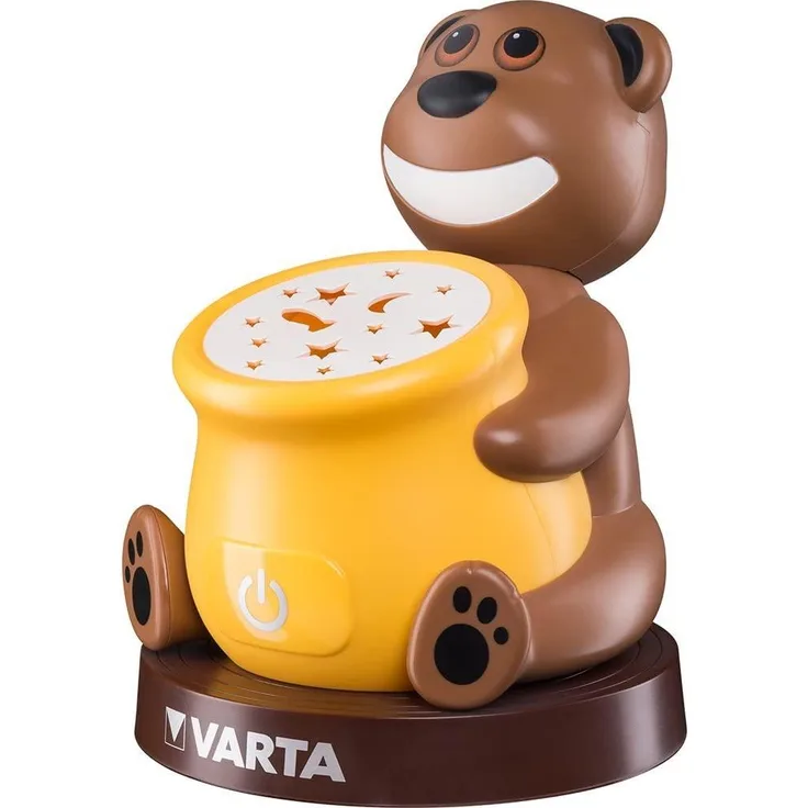 VARTA Paul the Bear LED Nachtlicht (Schlummerleuchte geeignet für Kinder, Orientierungslicht Nachtlampe Taschenlampe Stimmungslicht mit Touch-Sensor und Auto-Abschaltfunktion)