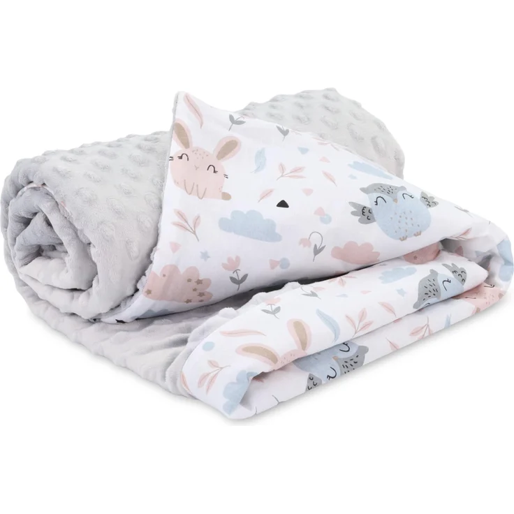 Babydecke Kuscheldecke Baby Decke Ganzjahresdecke mit Plüschstoff 75x100 cm - Kinderdecke Kinderwagen Blanket Babydecken Kinderwagendecke und Erstausstattung für Neugeborene und Kinder Oeko-Tex