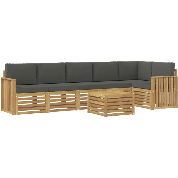 vidaXL Outdoor-Sofagarnitur 7 stk. 6-Sitzer Weiß und Anthrazit 3391952 – Bild 2