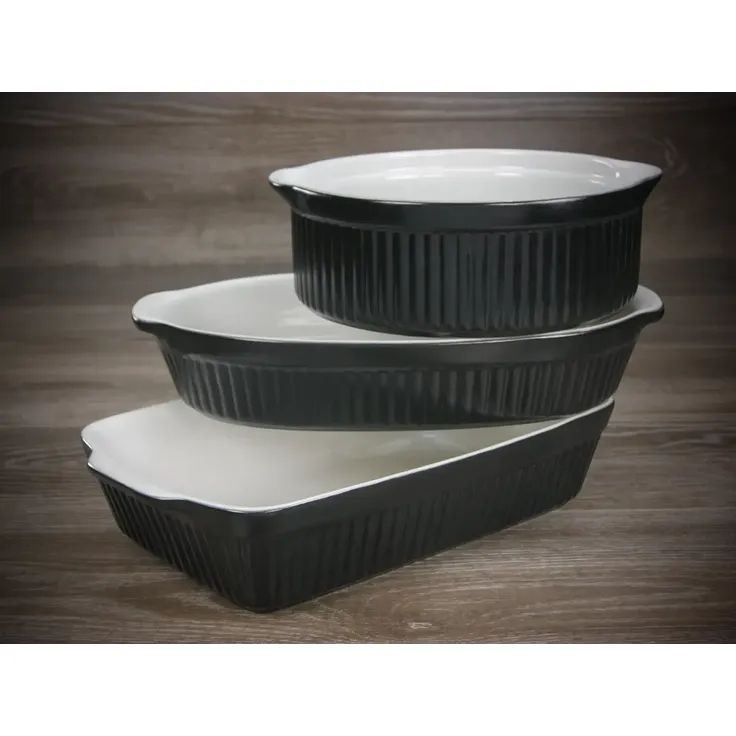 Creatable Auflaufform, rund, 25 cm Schwarz/Weiß