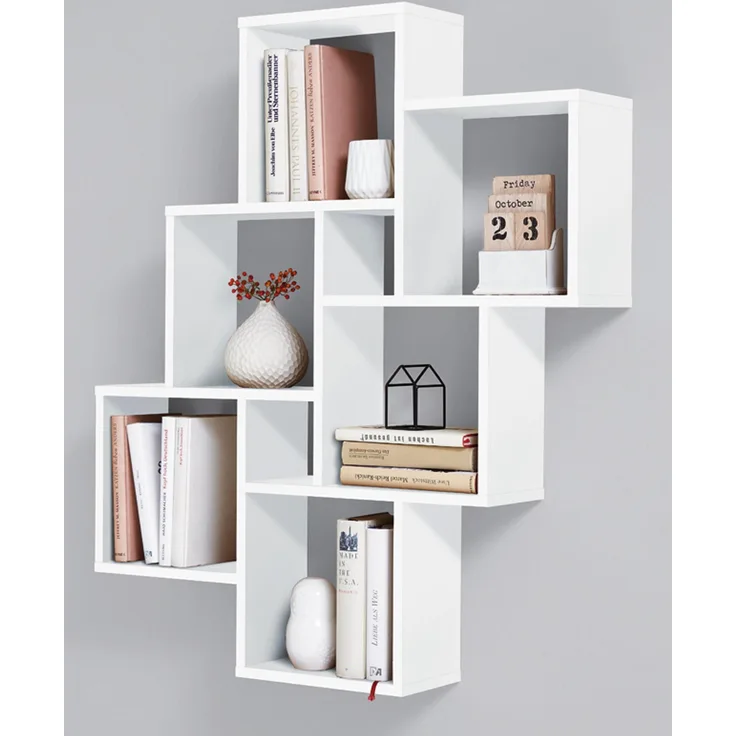 Wandregal >Annaliese< in Brillant Weiß - 81.5x94.5x16cm (BxHxT)