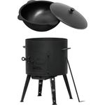 Ø44 Uchag 2mm stahl Utschak Utschag Campingofen 16L Kazan Rund Kessel Feuerstelle Feldküche Außenküche Eintopfofen Gulaschkanone