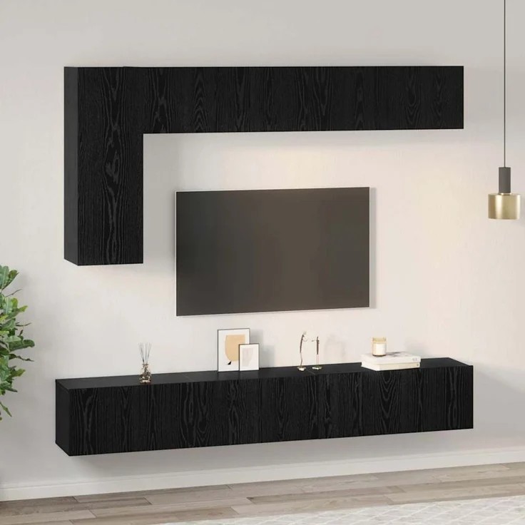 vidaXL TV-Schrankset 6 stk. Schwarz Eichen-Optik Holzwerkstoff 3393247 – Bild 4