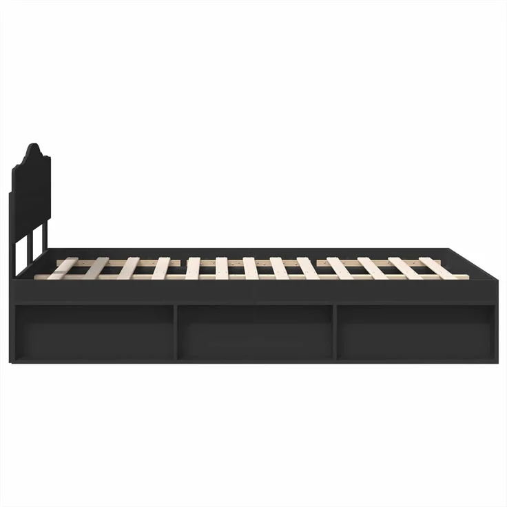 vidaXL Bettrahmen Schwarz 120 x 200 cm Massives Kiefernholz 3412917 – Bild 7