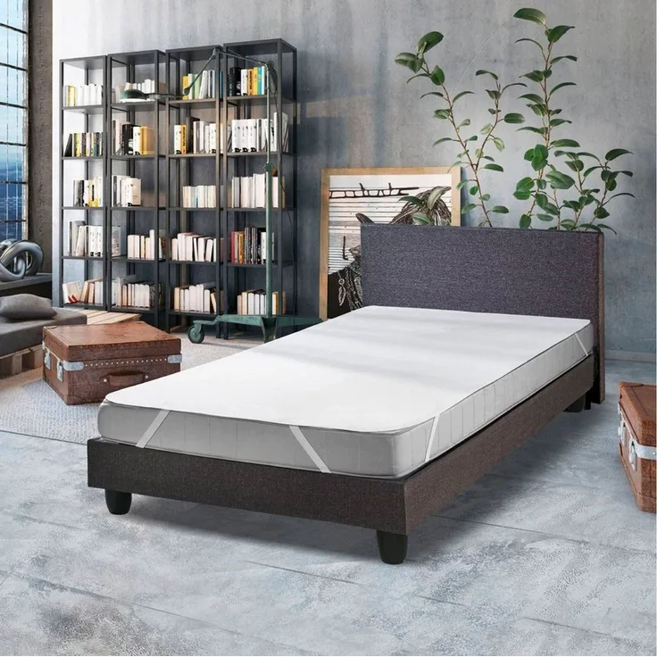 SETEX Molton Matratzenschutz, Eckgummis, 100 % Baumwolle, Naturfarben, 90x200 cm