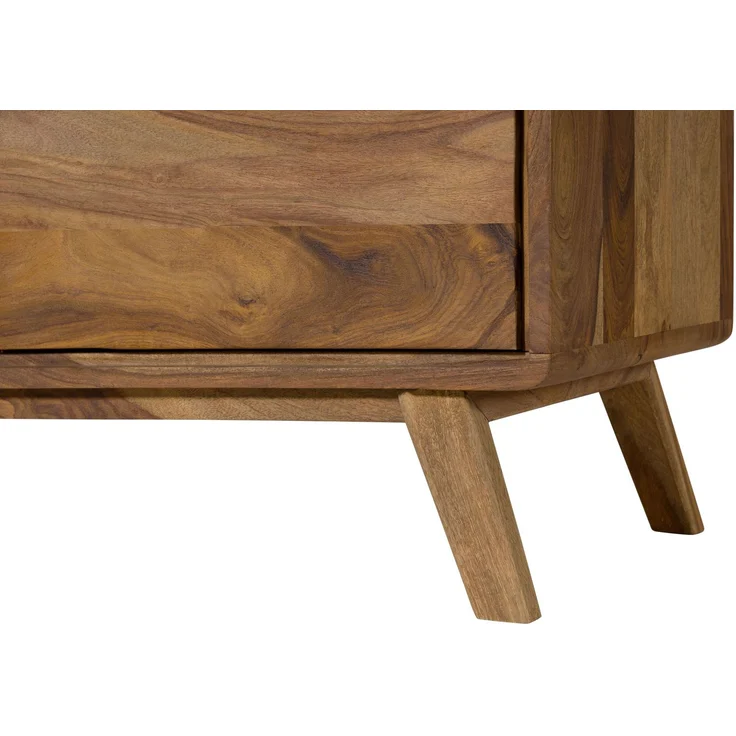TV-Board Sheesham 220x40x48 natur sandgestrahlt lackiert MALMÖ 2 #223 – Bild 5