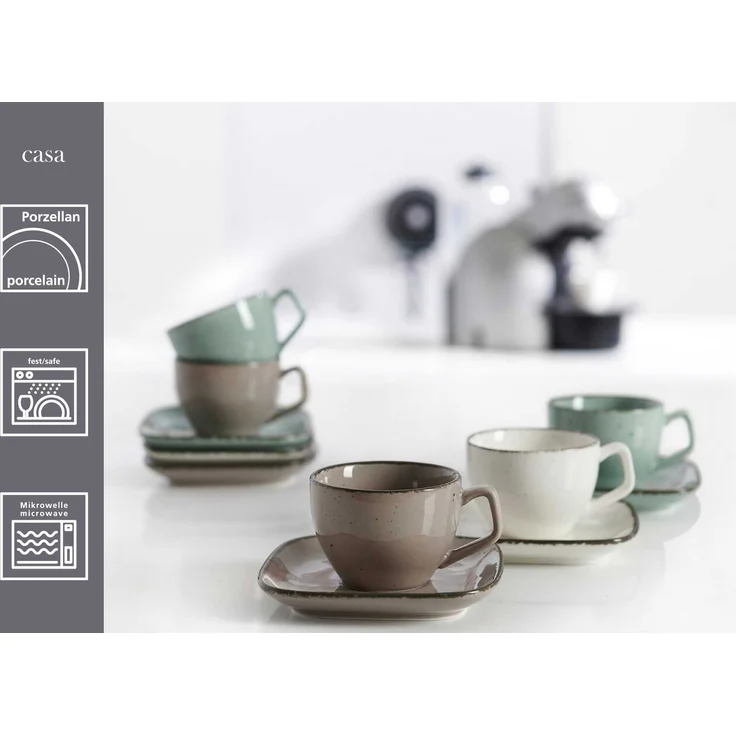 Ritzenhoff & Breker Casa Espressotasse mit Untertasse 6er Set beige – Bild 2