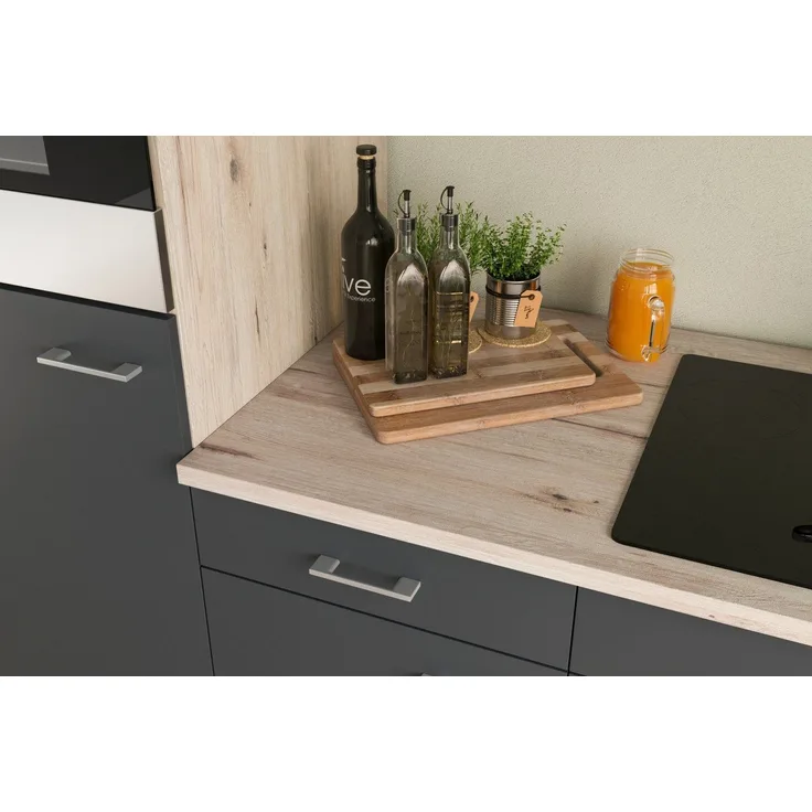 Flex-Well Unterschrank Küchenunterschrank - 30 cm breit - Basaltgrau Matt San Remo Eiche – Mo