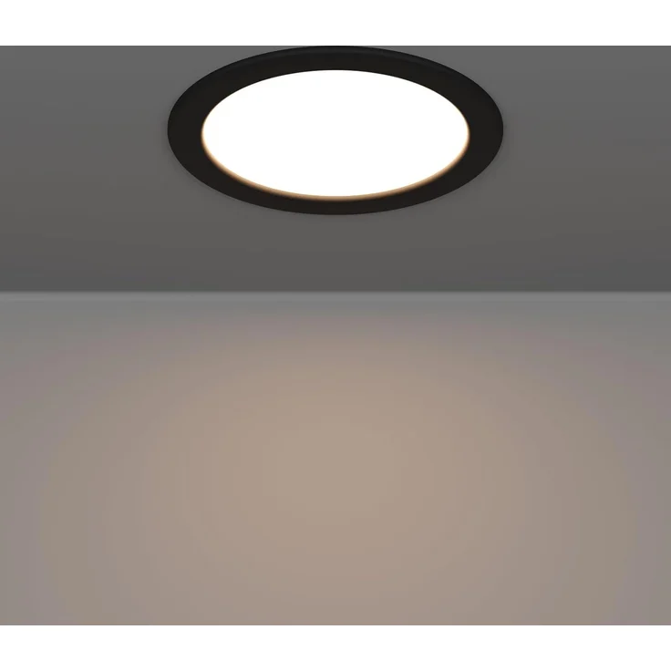 EGLO LED Einbaustrahler Fueva 6, runde Badezimmer Einbauleuchte, Badlampe Decke aus Kunststoff in Schwarz, Einbaustrahler flach, warmweiß-kaltweiß, IP44, ∅ 16,6 cm – Bild 3