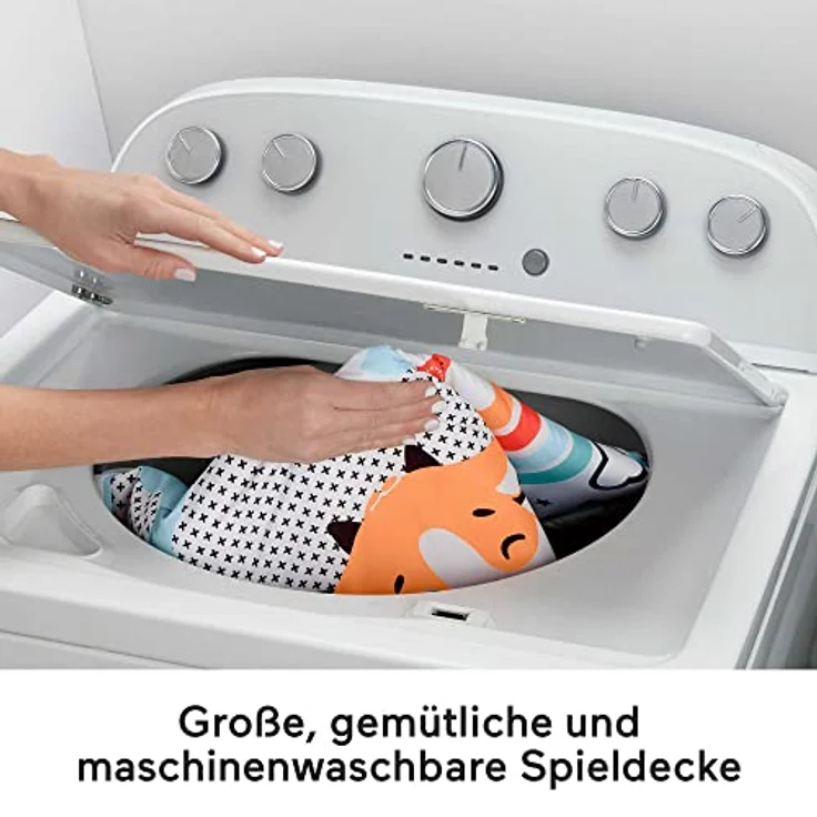 Fisher-Price Tierfreunde Kontrast-Spieldecke, Spielbogen, mit Musik und Licht, Krabbeldecke für Baby, zum Spielen im Bauchlage, Baby Ausstattung, ab Geburt, HPF39 – Bild 6